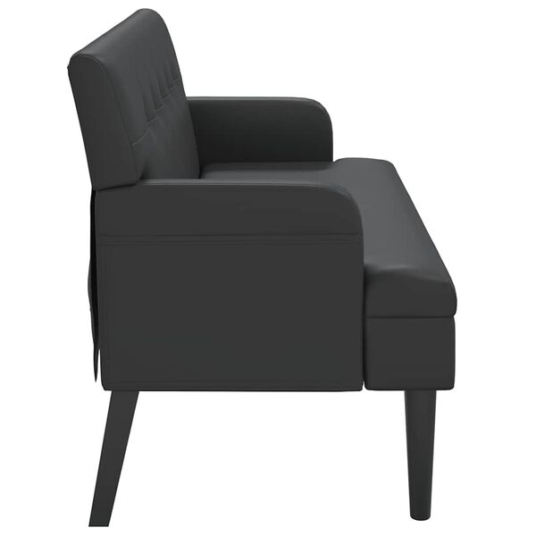 vidaXL Bench with Backrest Black 112x65.5x75 cm Faux Leather