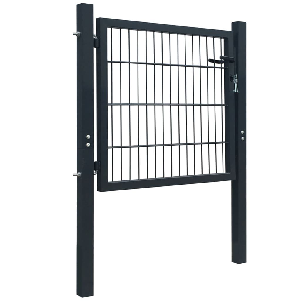 vidaXL 2D Fence Gate (Single) Anthracite Grey 106 x 130 cm