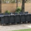 vidaXL Garden Dining Set 17 pcs Anthracite Polt rattan