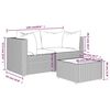 vidaXL 3 Piece Garden Lounge Set with Cushions Grey Poly Rattan