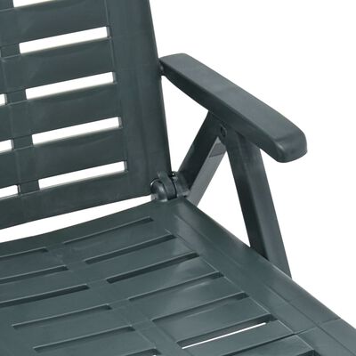 vidaXL Folding Sun Lounger Plastic Green