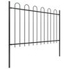 vidaXL Garden Fence Boxtel with Hoop Top Steel 181x120 cm Black