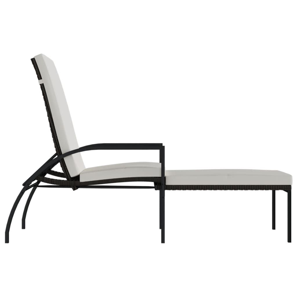 vidaXL Sun Loungers 2 pcs with Footrest PE Rattan Brown