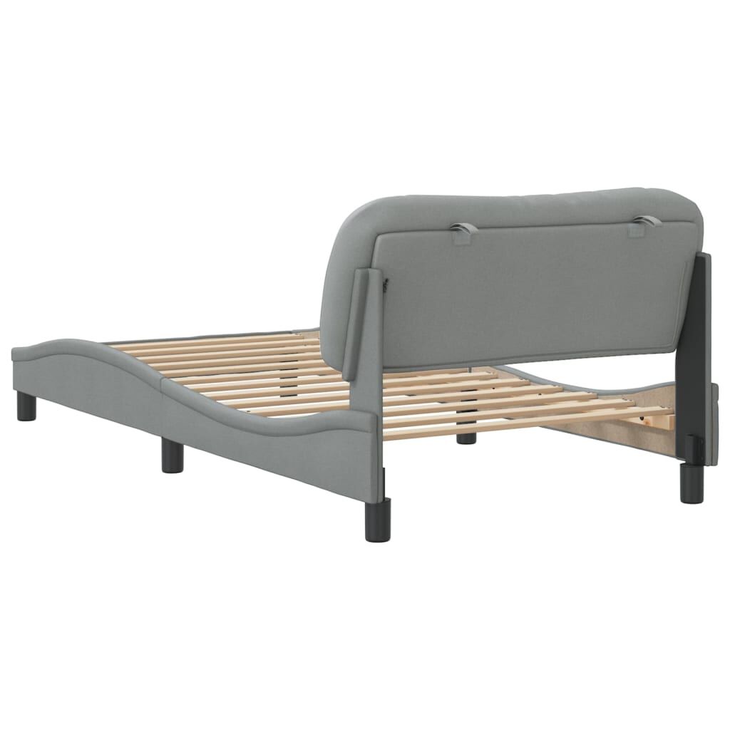 vidaXL Bed Frame without Mattress Light Grey 100x203 cm Fabric