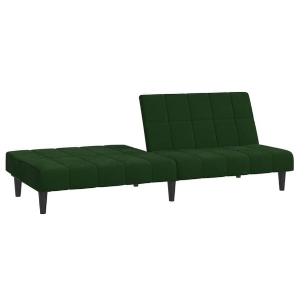 vidaXL 2-Seater Sofa Bed Dark Green Velvet
