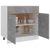 vidaXL Drawer Bottom Cabinet Concrete Grey 80x46x81.5 cm Engineered Wood