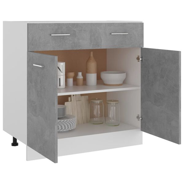 vidaXL Drawer Bottom Cabinet Concrete Grey 80x46x81.5 cm Engineered Wood