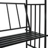 vidaXL Garden Arch with Bench Black 128x50x207 cm Iron