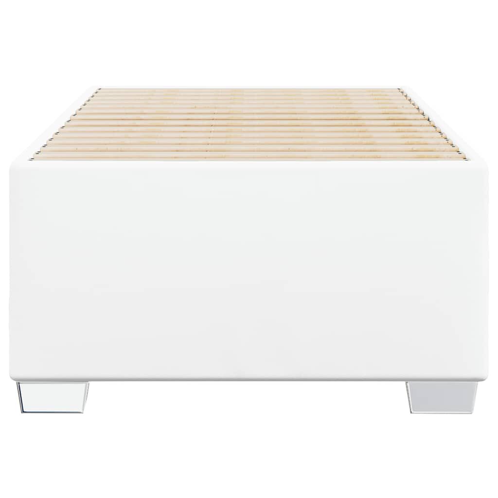 vidaXL Bed Frame without Mattress White Twin XL Faux Leather