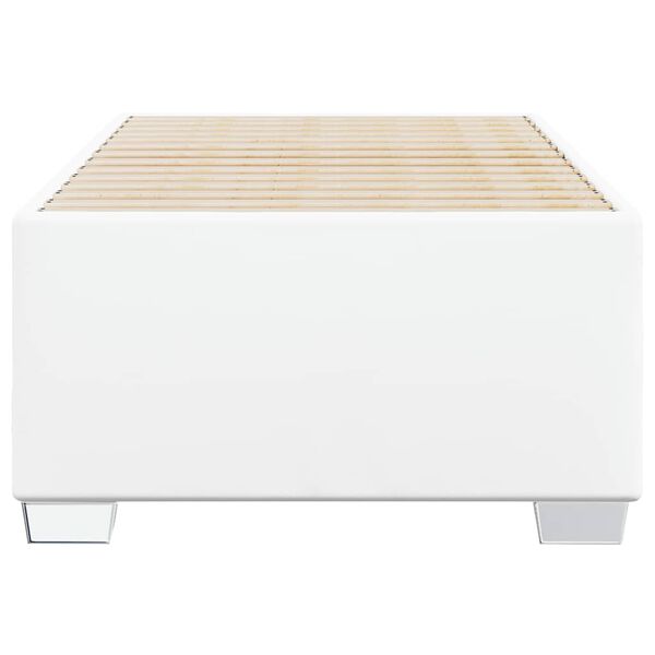 vidaXL Bed Frame without Mattress White Twin XL Faux Leather