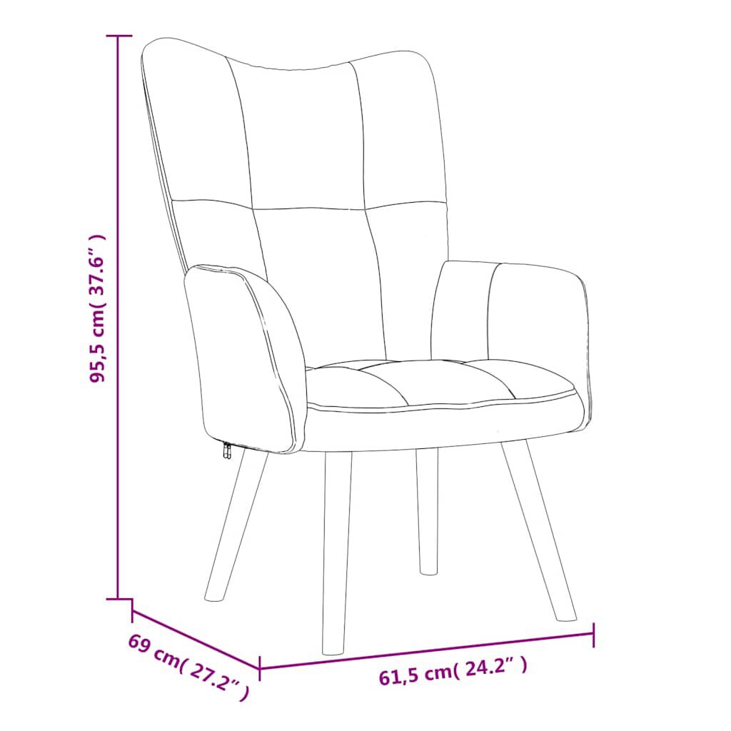 vidaXL Relaxing Chair Dark Green Velvet