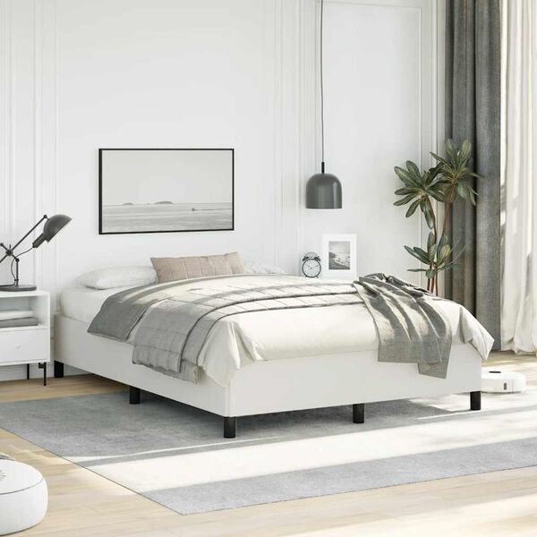 vidaXL Bed Frame without Mattress White 137x190 cm Full Faux Leather