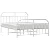 vidaXL Metal Bed Frame without Mattress with Footboard White 183x213cm