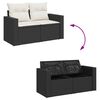 vidaXL 10 Piece Garden Sofa Set with Cushions Black Poly Rattan