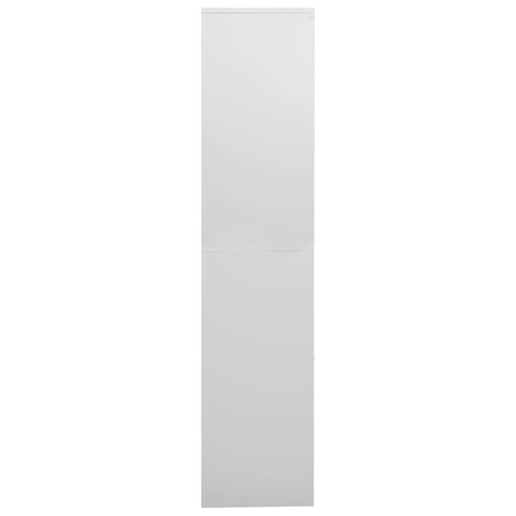 vidaXL Office Cabinet Light Grey 90x40x180 cm Steel and Tempered Glass