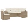 vidaXL 5 Piece Garden Sofa Set with Cushions Beige Poly Rattan