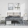 vidaXL Metal Bed Frame without Mattress with Footboard Black 135x190cm