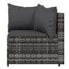 vidaXL 4 Piece Garden Lounge Set with Cushions Grey Poly Rattan