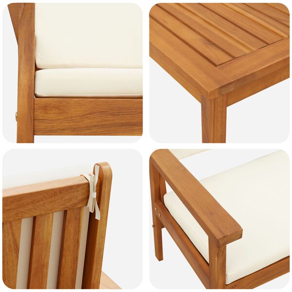 vidaXL 4 Piece Garden Sofa Set with Cushions Solid Wood Acacia