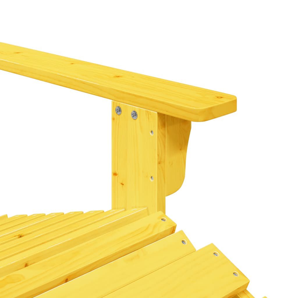 vidaXL Adirondack Chair with Ottoman Yellow Solid Wood Fir