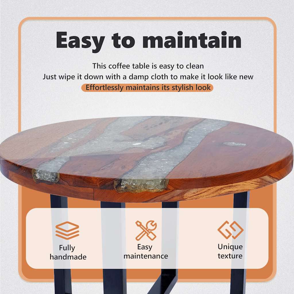 vidaXL Coffee Table Teak Resin 60 cm