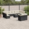 vidaXL 13 Piece Garden Sofa Set with Cushions Black Poly Rattan