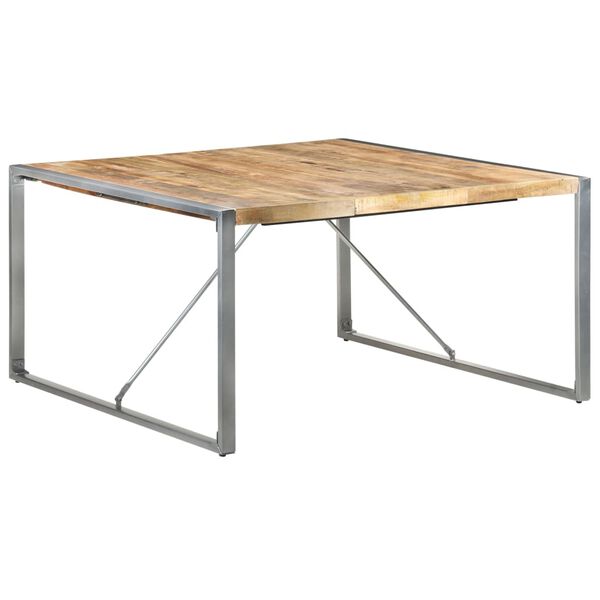 vidaXL Dining Table 140x140x75 cm Rough Mango Wood