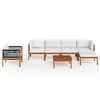 vidaXL 7 Piece Garden Lounge Set with Cushions Cream Wood Acacia&Rope