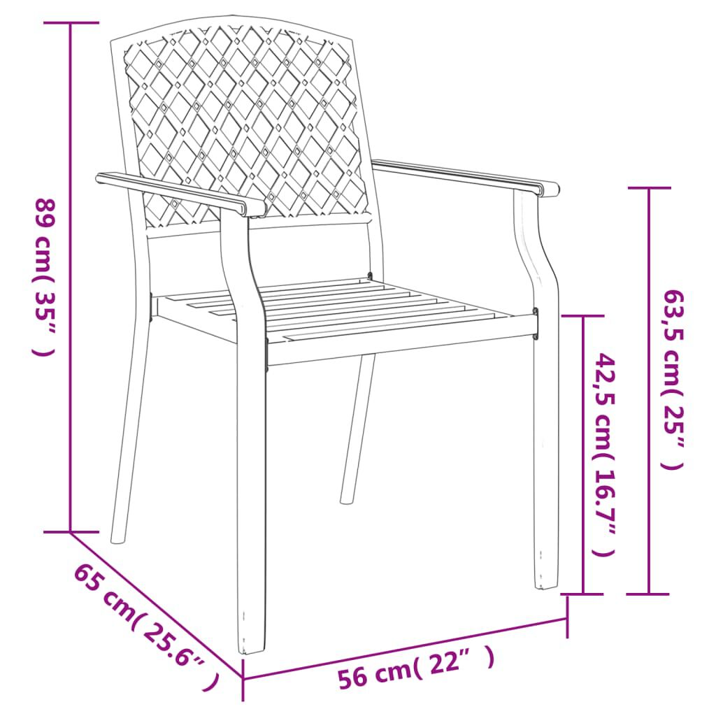 vidaXL 3 Piece Garden Dining Set Anthracite Steel