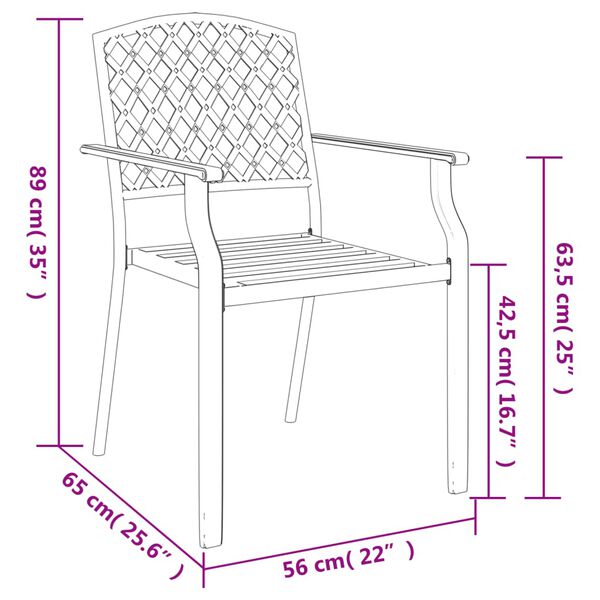 vidaXL 3 Piece Garden Dining Set Anthracite Steel