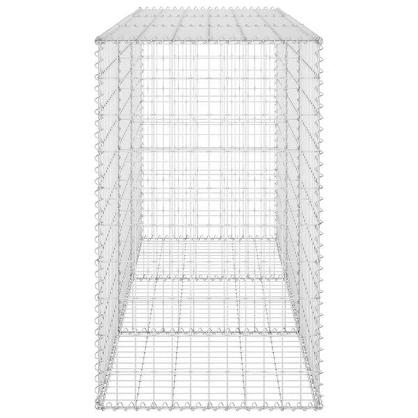vidaXL Gabion Wall with Covers Galvanised Steel 200x60x100 cm