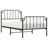 vidaXL Metal Bed Frame without Mattress with Footboard Black 100x200cm