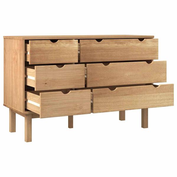 vidaXL Drawer Cabinet OTTA 111x43x73.5cm Solid Wood Pine