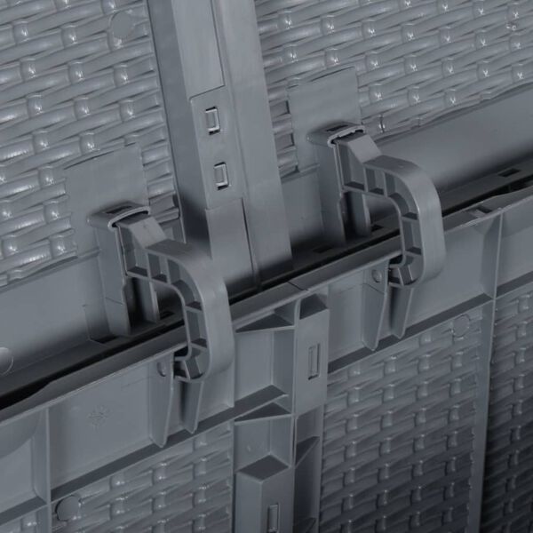 vidaXL Garden Storage Box Grey PP Rattan 180 L