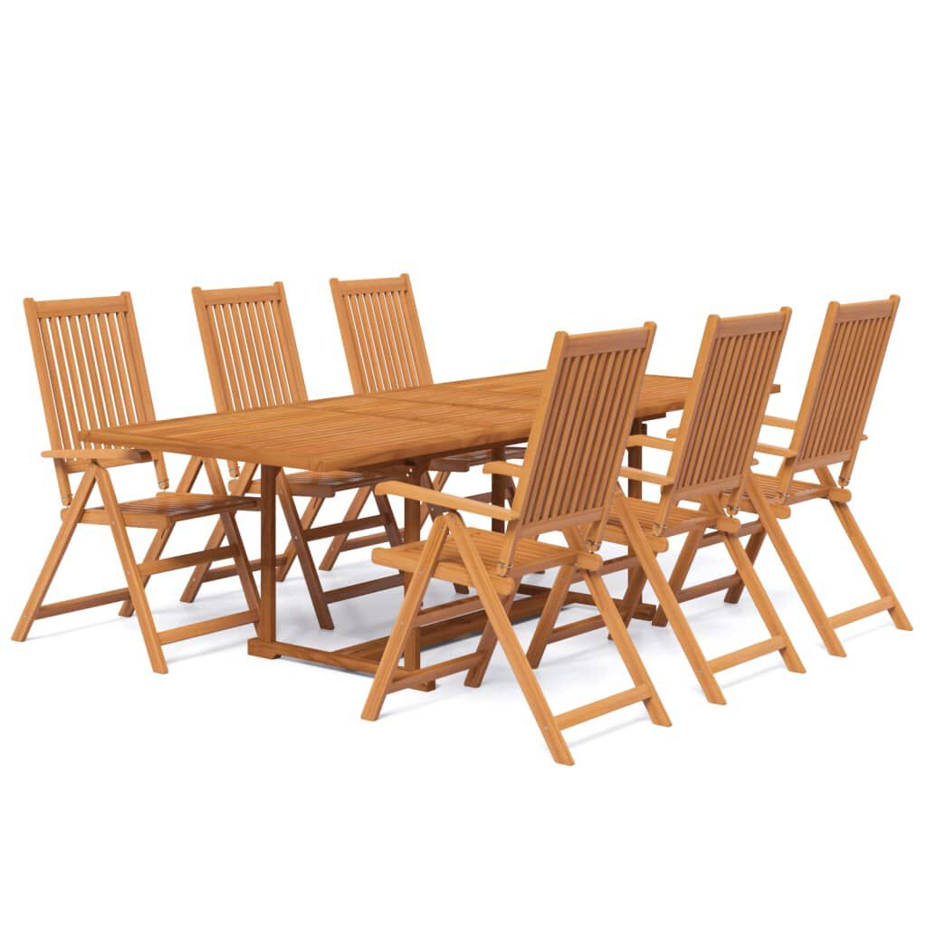 vidaXL 7 Piece Garden Dining Set Solid Wood Acacia