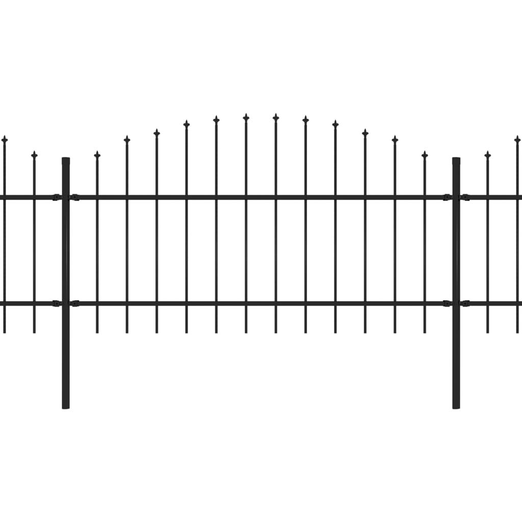 vidaXL Garden Fence with Spear Top Steel