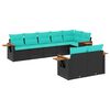 vidaXL 8 Piece Garden Sofa Set with Cushions Black Poly Rattan