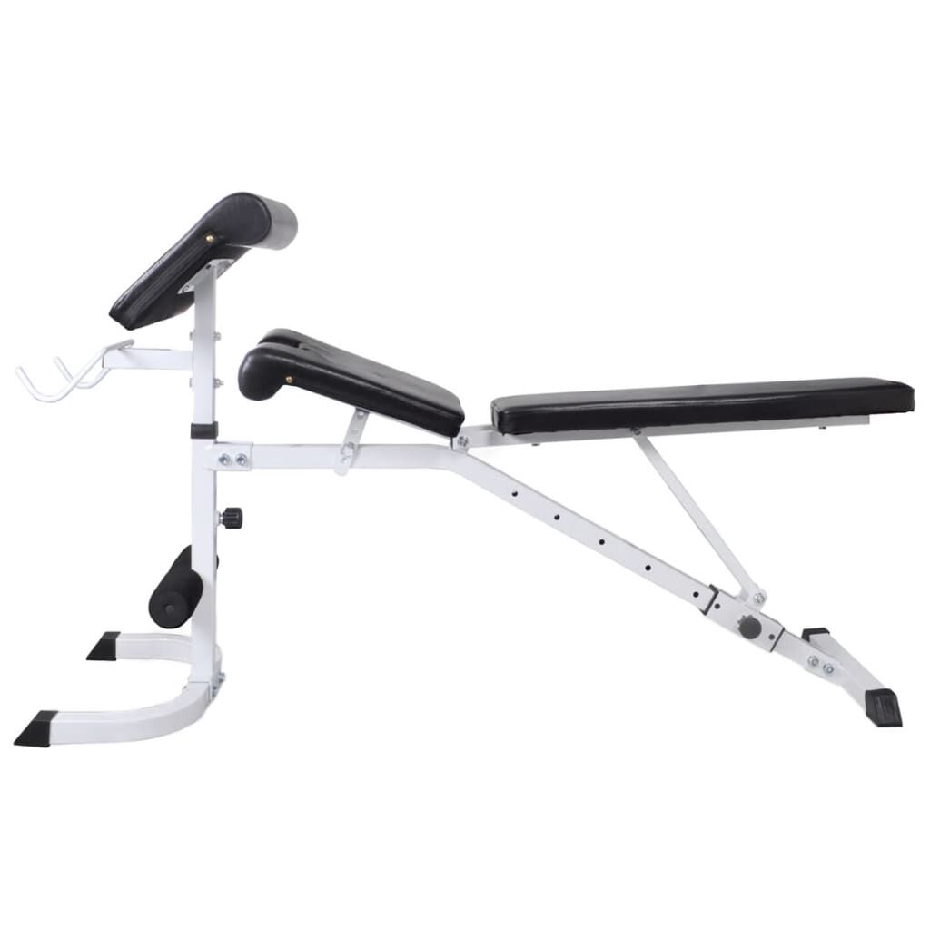 vidaXL Workout Bench with Weight Rack, Barbell and Dumbbell Set 120 kg