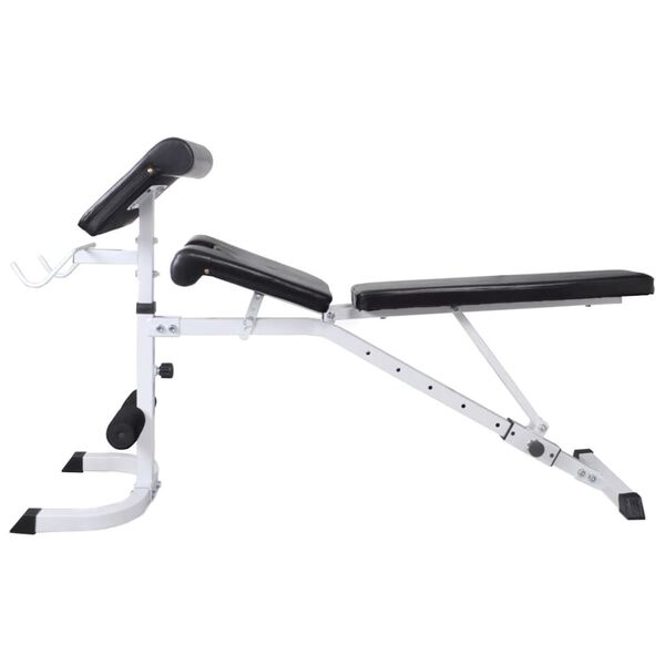 vidaXL Workout Bench with Weight Rack, Barbell and Dumbbell Set 120 kg
