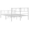 vidaXL Metal Bed Frame without Mattress with Footboard White 150x200cm