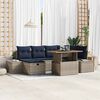 vidaXL Garden Sofa Set with Cushion 7 pcs Grey Poly Rattan