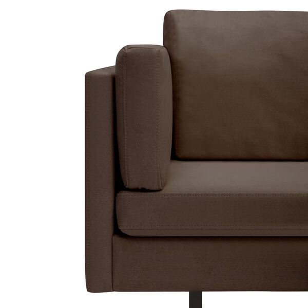 vidaXL Corner Sofa Brown Fabric