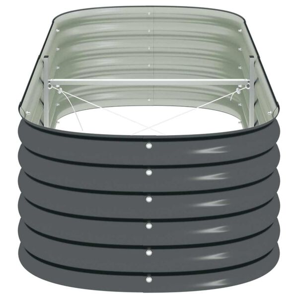 vidaXL Garden Raised Bed 240x80x44 cm Galvanised Steel Grey