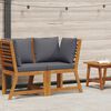vidaXL Sectional Corner Sofa with Dark Grey Cushion Solid Acacia Wood
