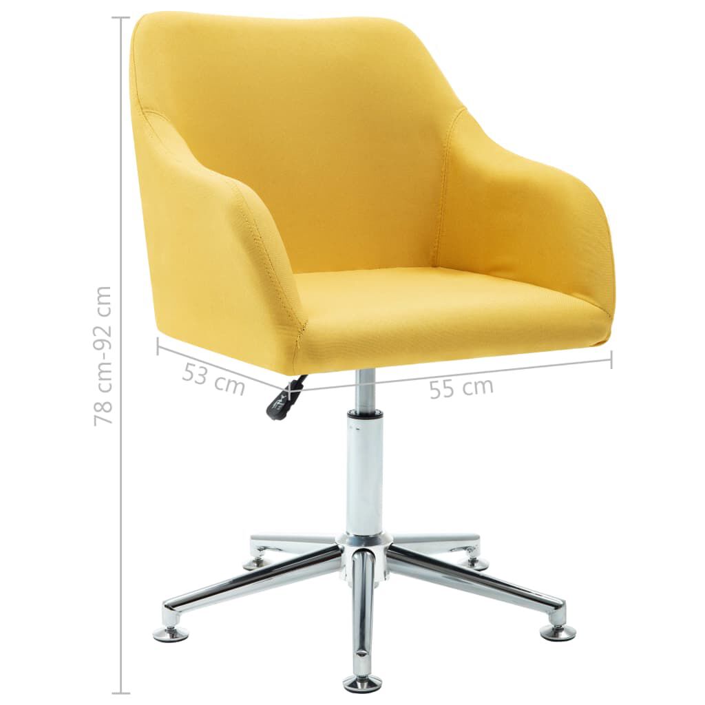 vidaXL Swivel Office Chair Yellow Fabric