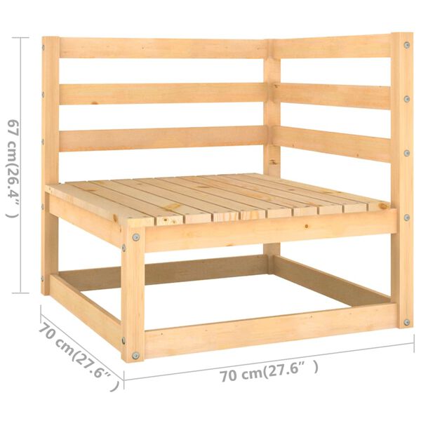 vidaXL 3 Piece Garden Lounge Set with Cushions Solid Pinewood