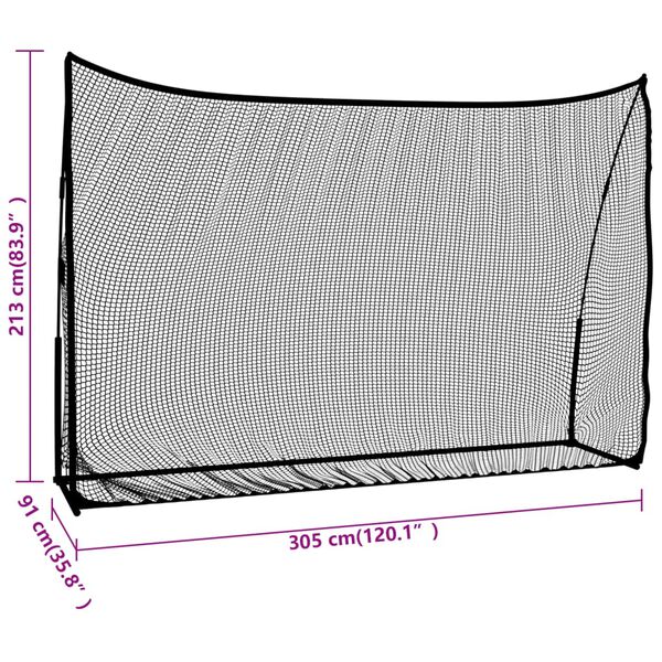 vidaXL Golf Practice Net Black and Red 305x91x213 cm Polyester