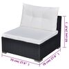 vidaXL 5 Piece Garden Lounge Set with Cushions Poly Rattan Black