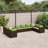 vidaXL 10 Piece Garden Lounge Set with Cushions Brown Poly Rattan