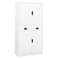 vidaXL Office Cabinet White 90x40x180 cm Steel